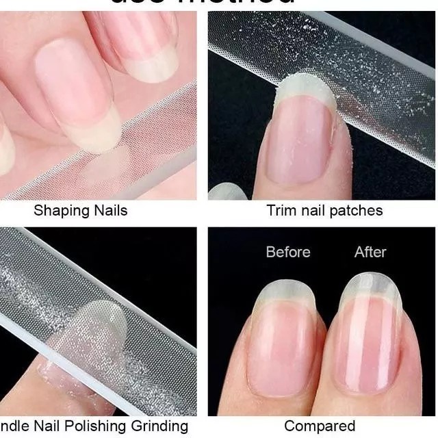 Serbagrosirmurah Kikir Kuku Bahan Kaca Pengkilap Kuku Asahan Kuku Nail Buffer Shiner Nano File Pengikir &amp; Pengkilap Kuku Nano Glass