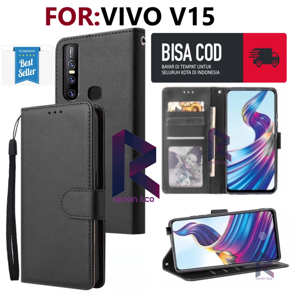 FLIP COVER VIVO V15 FLIP WALLET LEATHER KULIT PREMIUM SARUNG BUKA TUTUP FLIP CASE VIVO V15