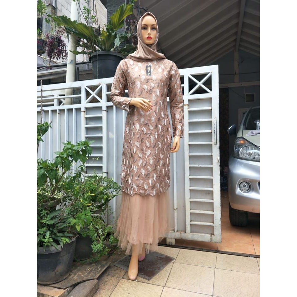gamis kebaya brokat duyung tille