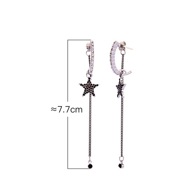 LRC Anting Tusuk Fashion Silver S925 Sterling Silver Star Tassel Earrings F95539