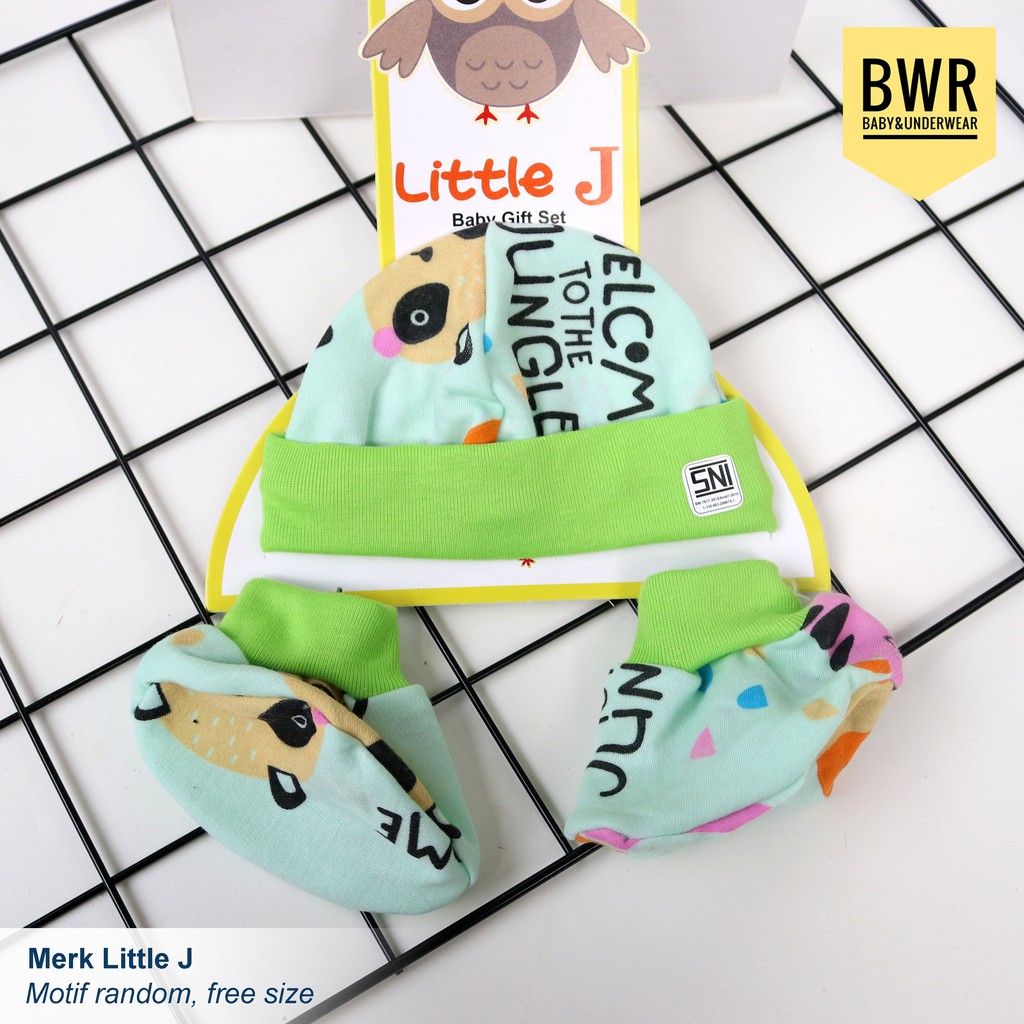 Setelan Anak LITTLE J | Setelan Jumper Kodok + Topi + Kaos kaki Motif Lucu Random || Bwr IX