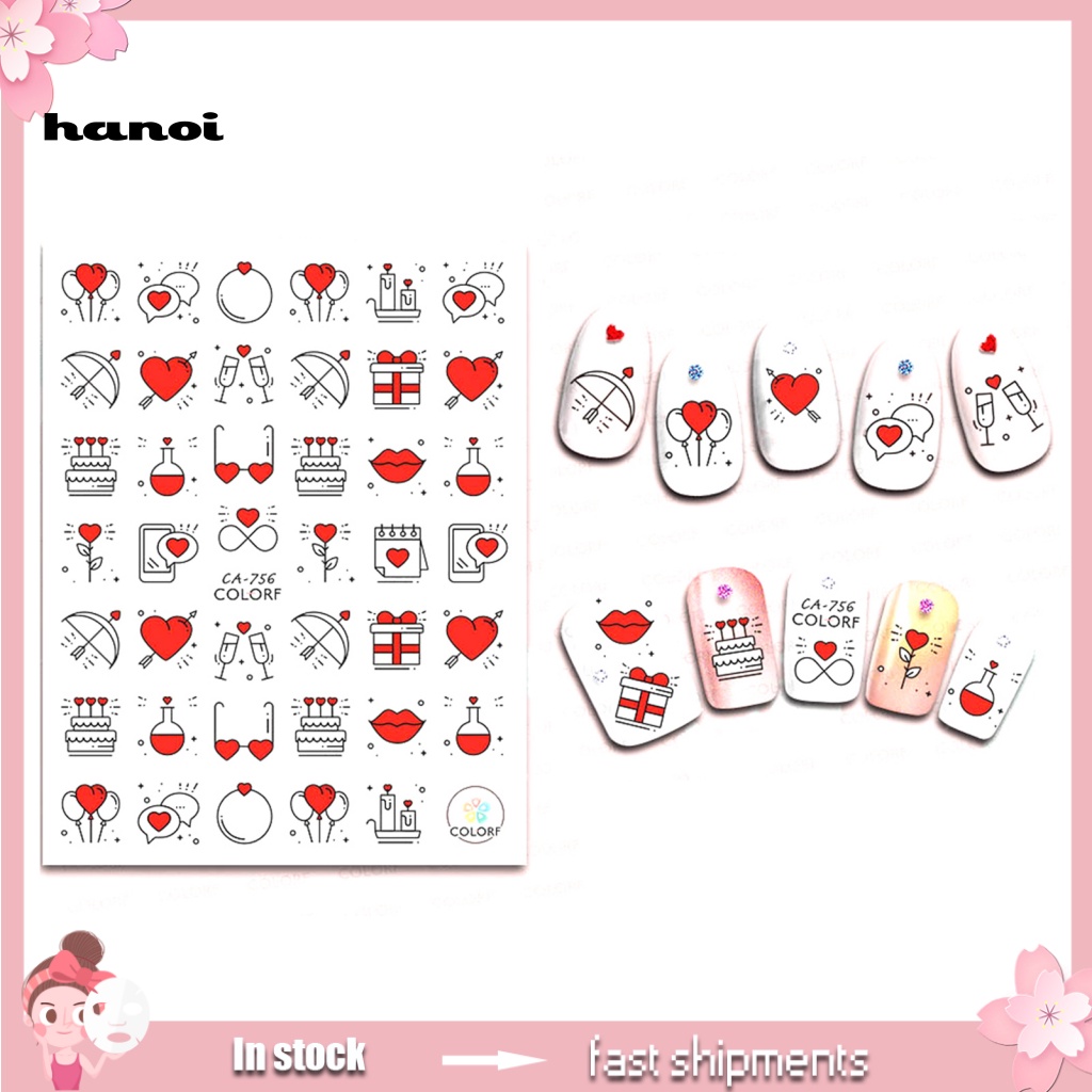 Han 1 Set Stiker Kuku Motif Kartun Untuk Dekorasi Nail Art