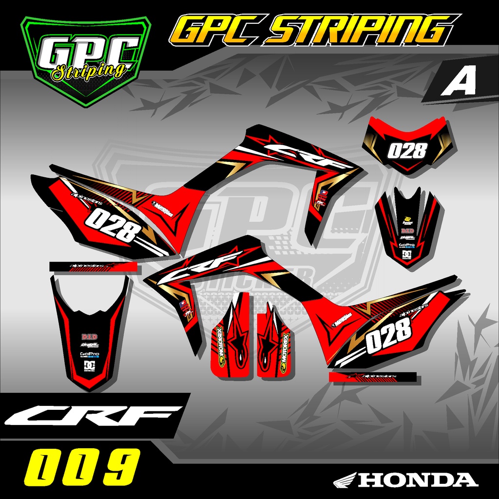 Sticker Striping Sticker CRF 150L 009-Variasi List Motor CRF Desain Minimalis GPC