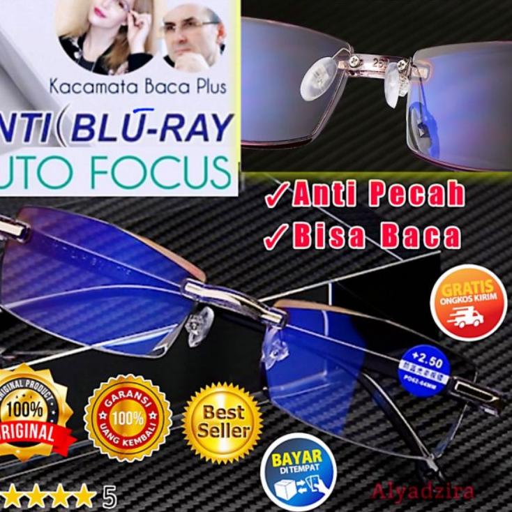 Koleksi Terbaru.. Kacamata Baca Ajaib Superior Plus Minus Auto Fokus Blueray Anti Radiasi Pria Wanit