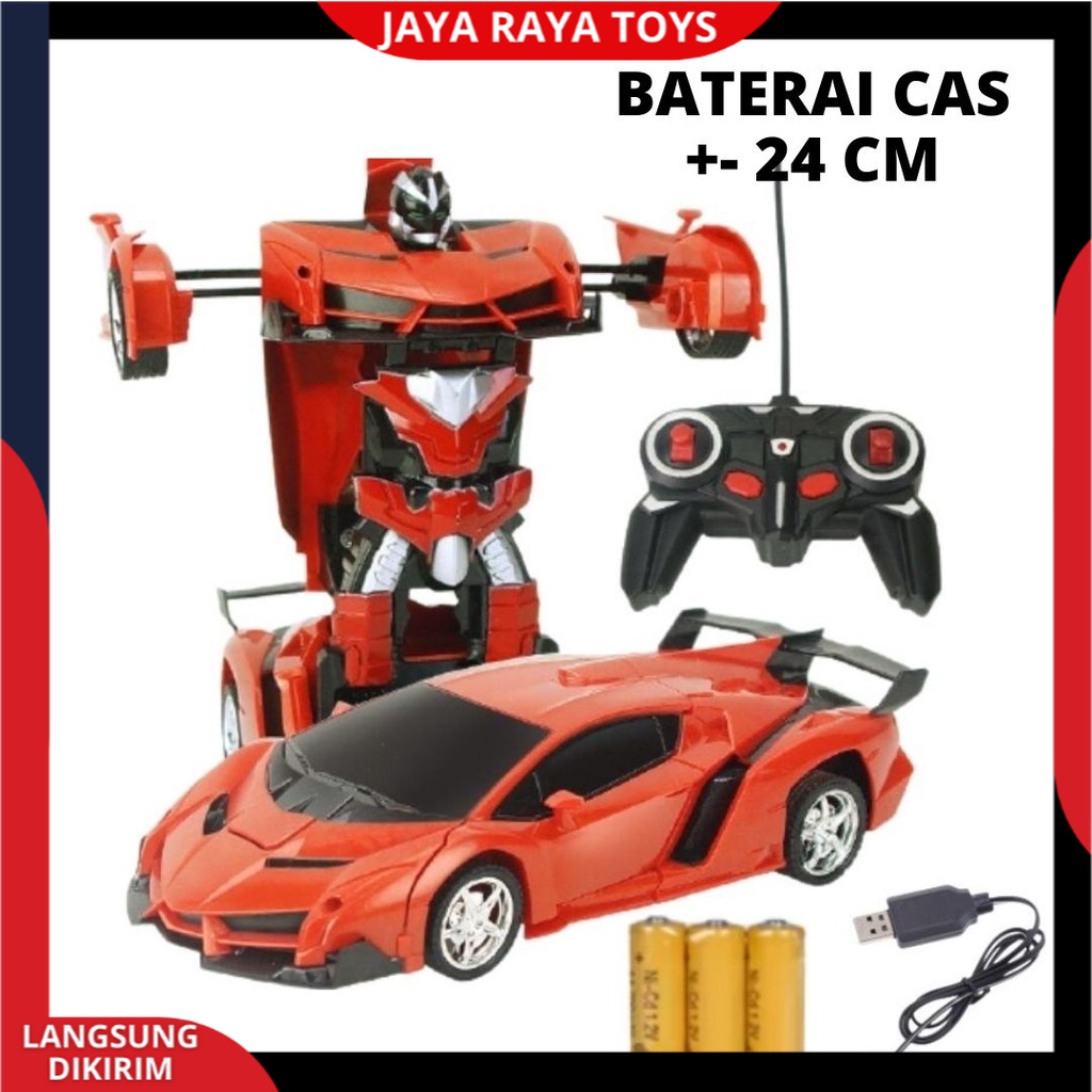 Mainan Mobil Remote Control Robot Transformer Autobot Rc The Last Knight Baterai Cas terbaru