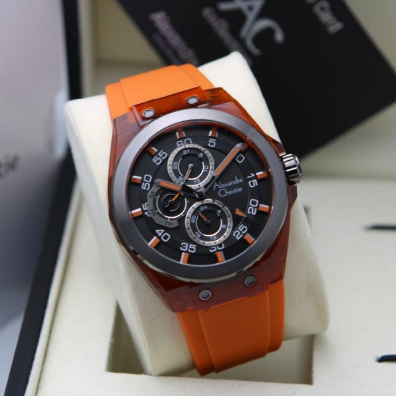 JAM TANGAN PRIA ALEXANDRE CHRISTIE AC 6546 ORANGE ORIGINAL GARANSI RESMI 1 TAHUN