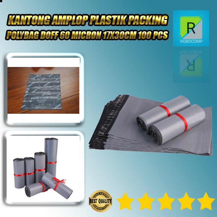 Kantong Amplop Plastik Packing  Doff 60 Micron 17x30cm 100 PCS -TaffPACK