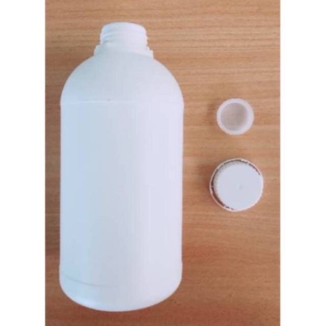 Botol Plastik HDPE + Tutup Segel 1000ML Putih Doff / Botol Agro 1 Liter Refill