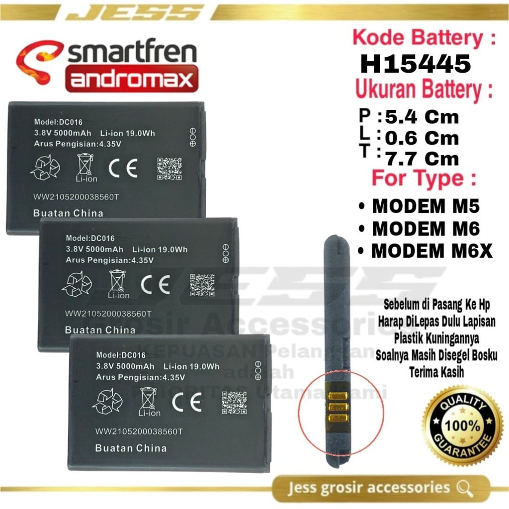 Baterai Battery Original MODEM Mifi ANDROMAX Wifi Smartfren M5 M6 H15445