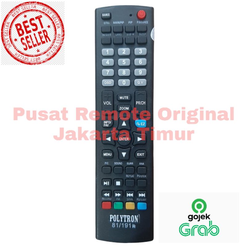 REMOTE REMOT TV LED POLYTRON 81I191 GRADE ORIGINAL TERBARU