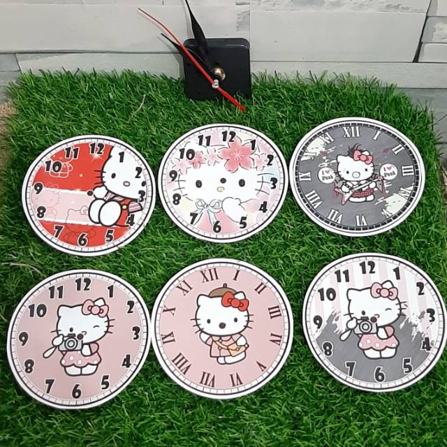 10cm latar jam mahar hello kitty  latar jam hellokitty jam 