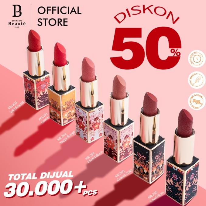 Lipstik Premiere Beaute Batik Long-lasting Matte Velvet Lipstik