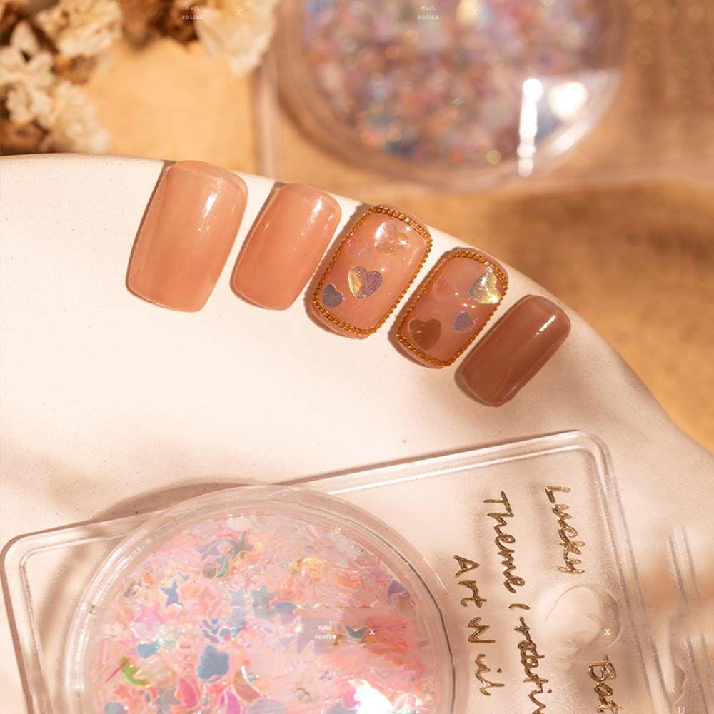 Mxbeauty 3D Stiker Kuku Fashion Pesona Nail Art Ornamen Snowflake Hias Confetti Pentagram Kuku Payet