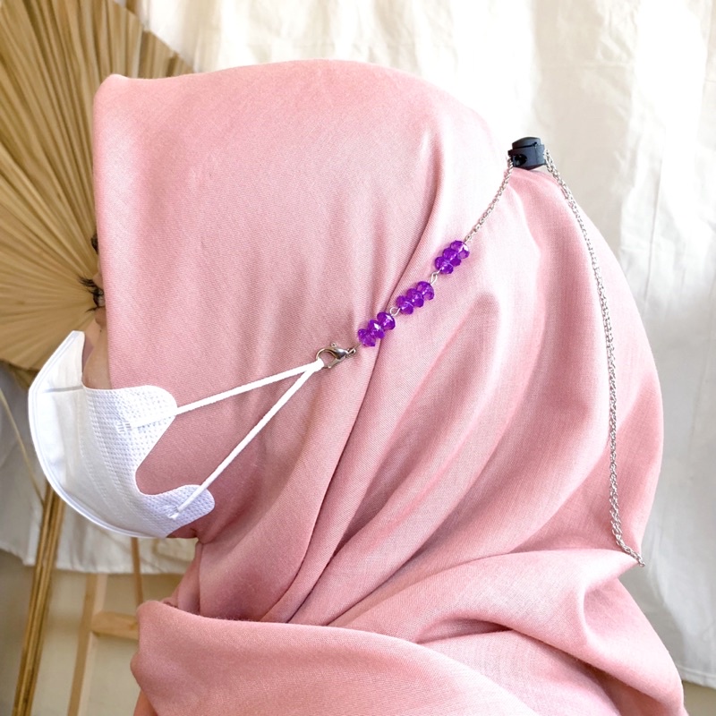 STRAP MASKER NATASHA / TALI MASKER HIJAB / KONEKTOR HIJAB