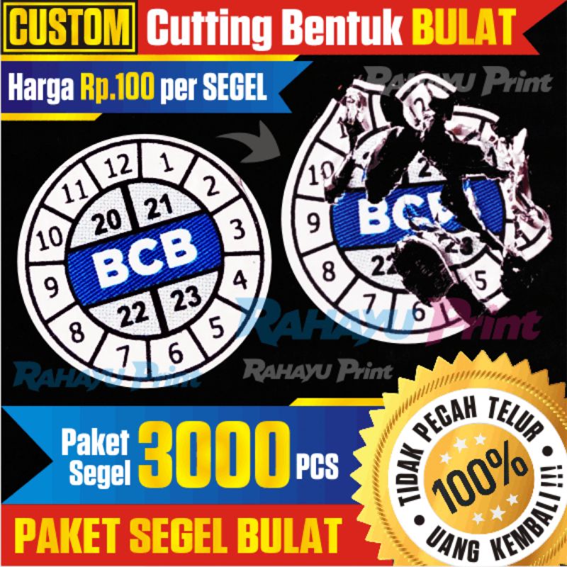 

(PAKET SEGEL BULAT) Stiker Segel Garansi (CUTTING BENTUK BULAT) Pecah Telur IMPORT HQ