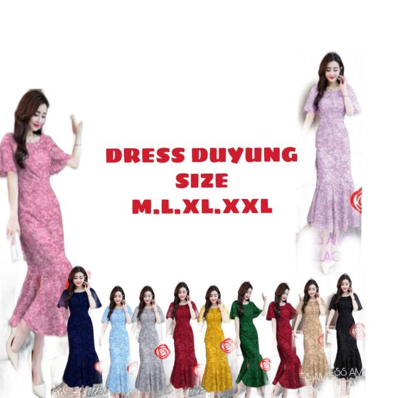 DRES AMELIA JUMBO/DRESS AMELIA/UNGU LILAC/DRESS MERMAID BRUKAT DUYUNG DRESS BRUKAT PESTA DRESS PARTY