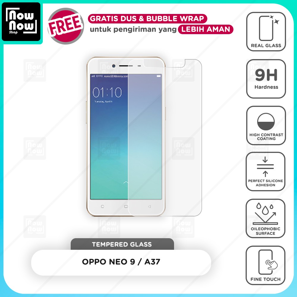 Tempered Glass Anti Gores Oppo Neo 9 / A37 Screen Guard Protector 9H Kaca Temperglass