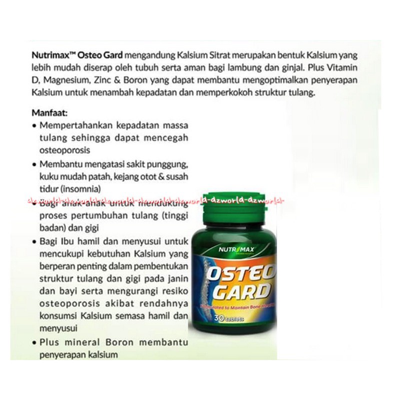 Nutrimax Osteo Gard 30tablet Obat Untuk Mencegah Osteoporosis Nutri Max Untuk Kesehatan Tulang Kesehatan Sendi