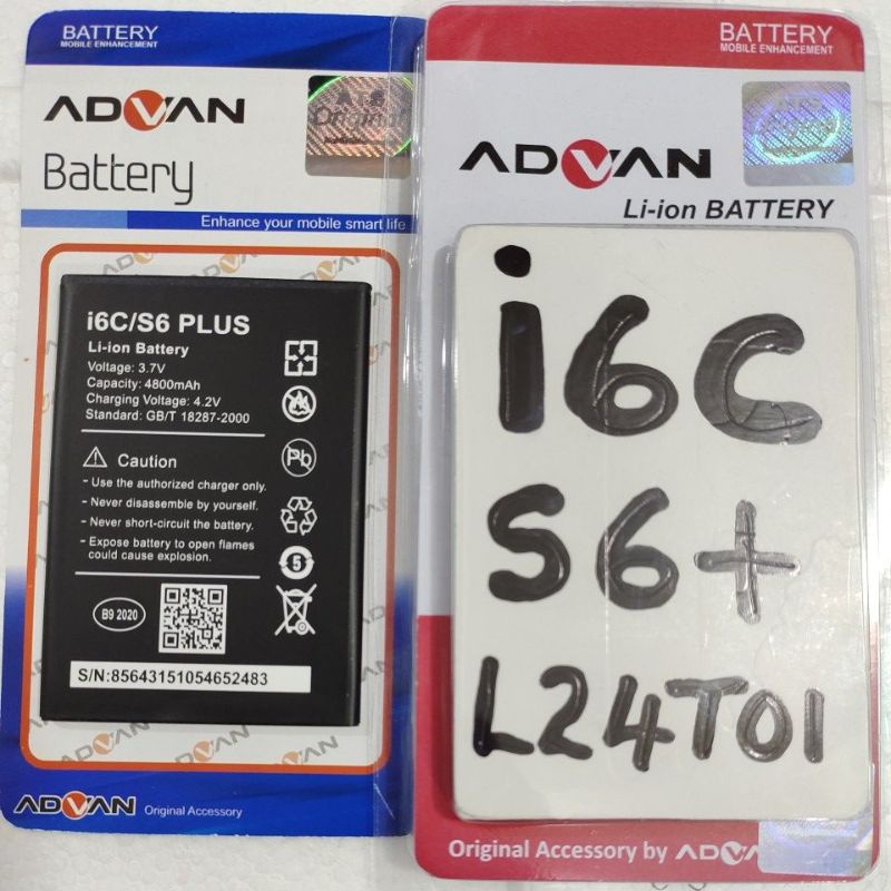 Baterai | Battery | Batre Advan i6C | Baterai S6+ | Baterai L24T01 original