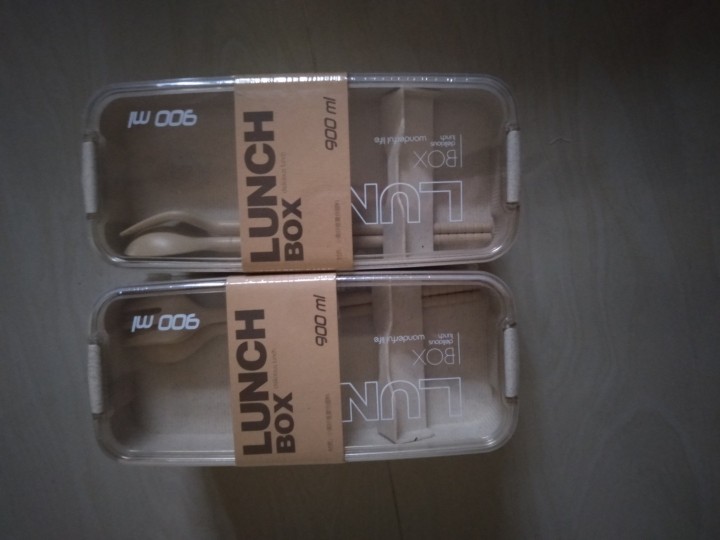 Kotak Makan Bento Lunch Box Set 3 Tingkat Transparant Lid Tempat Makan Bpa Free 900m