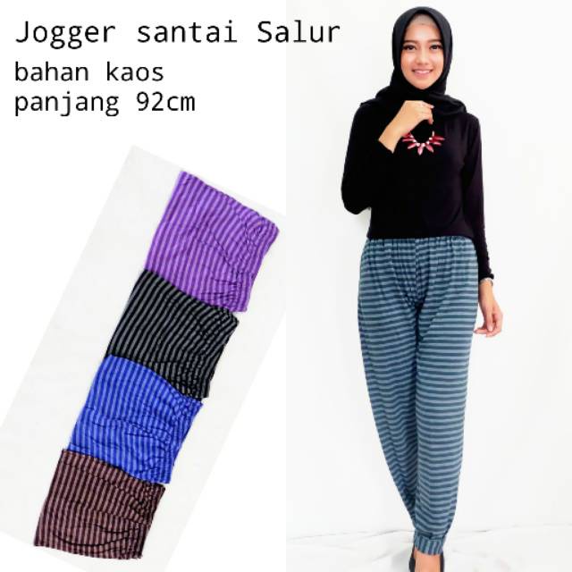 (COD) LEGGING SALUR PANJANG DEWASA MURAH / Celamis Salur Jumbo Spandex Adem / Celana Harian Santai Wanita