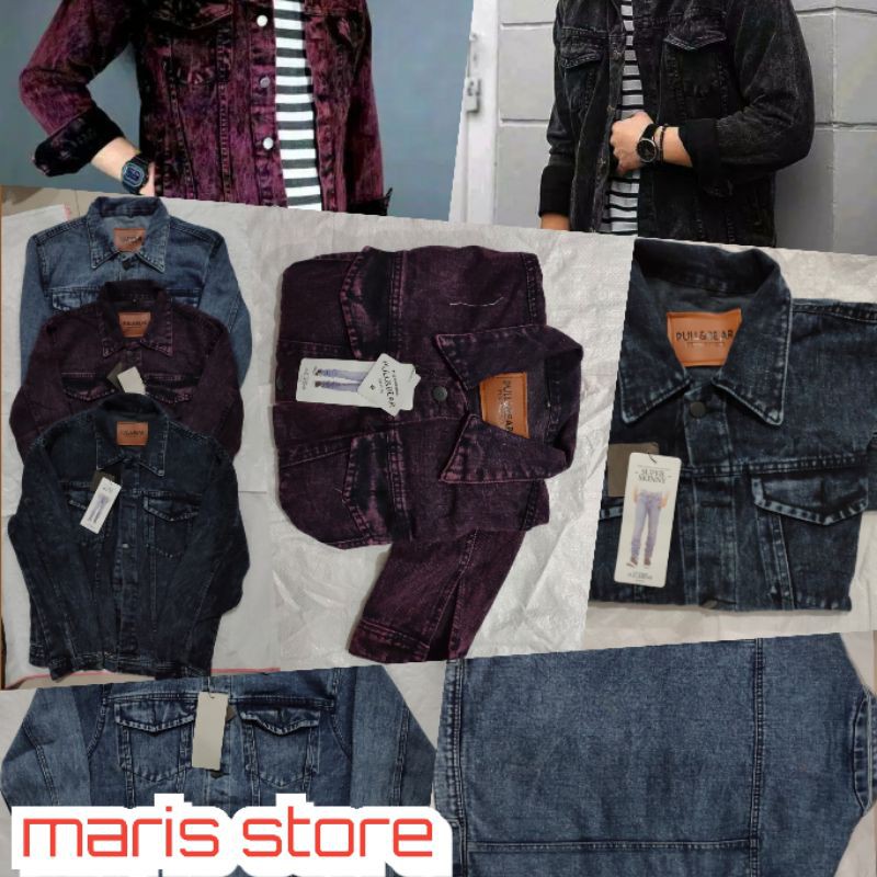 jaket jeans pria snow