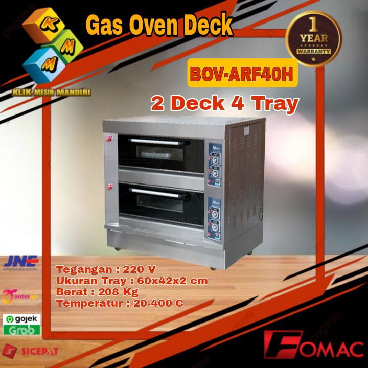 Gas Oven Deck Mesin Oven Roti 2 deck 4 Tray / Loyang Original Fomac