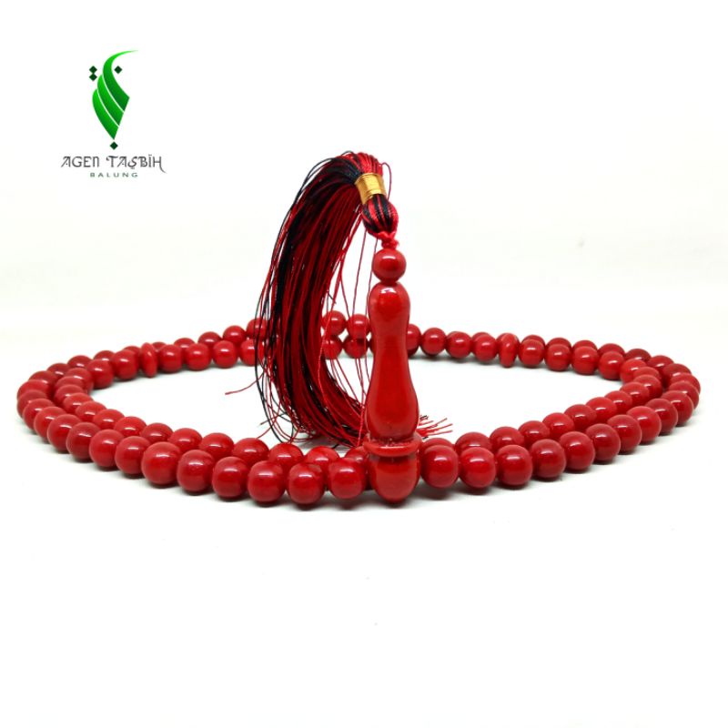 TASBIH BATU MARJAN CORAL MERAH ASLI KUALITAS SUPER ORIGINAL!!!