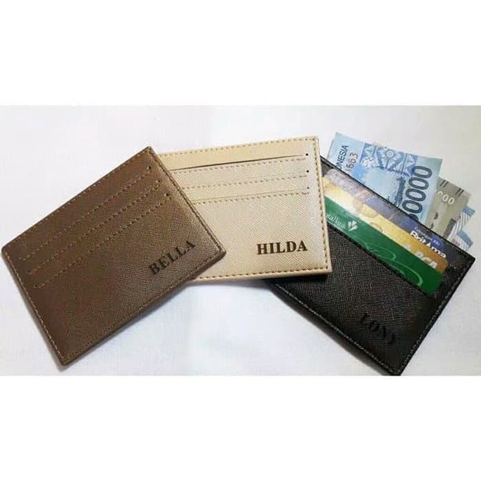 CARD HOLDER 6 SLOT PLUS 1 SLOT UNTUK UANG KULIT ASLI EKONOMIS POLOS