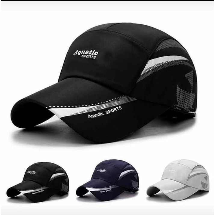 (COD) Topi Aquatic Sport Outdoor Unisex topi Olahraga Pria Wanita Keren Murah Topi Sport Pria Simpel Termurah Original / Topi Basebal Import Terlaris Dan Murah / Topi Pria Distro Terbaru / Topi Cewek Model Baru