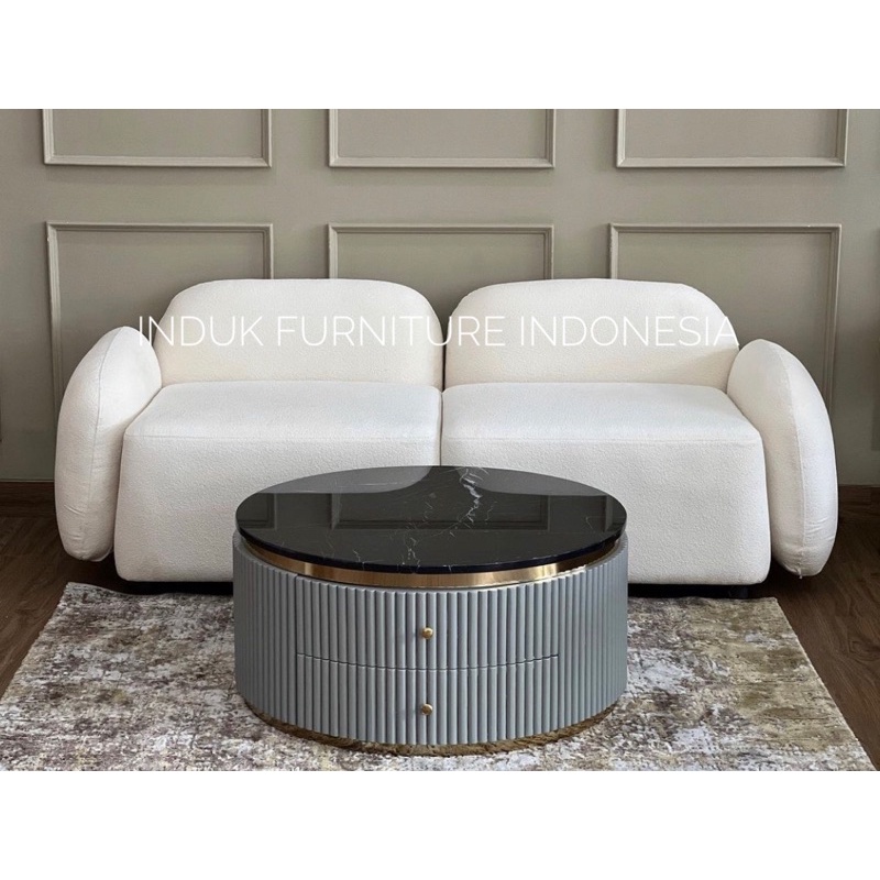 COFFEE TABLE BULAT. MEJA TAMU MARMER