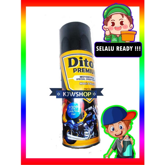 DITON Candy Tone Blue 9309 CandyTone Biru DITON PREMIUM Aerosol Paint 400cc Cat Spray Sepeda Motor H