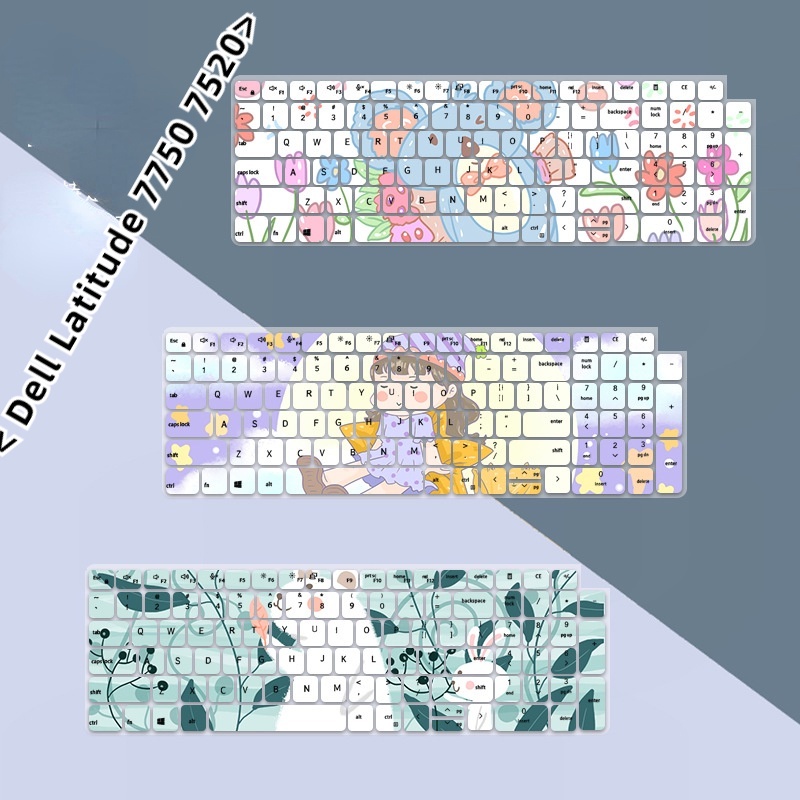 Cover Pelindung Keyboard Dell Latitude 7750 7520 Anti Debu Motif Kartun Bunga