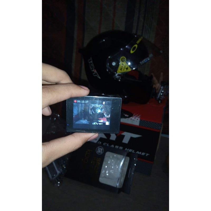helm kyt rocket full face & action cam kogan gopro