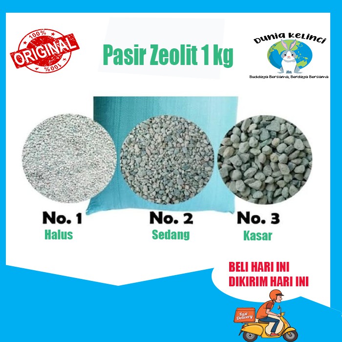 PASIR KUCING HAMSTER ZEOLIT CAT SAND ZEOLITE 1 KG NO 1 NO 2 NO 3  ALAS PASIR BATHING SAND