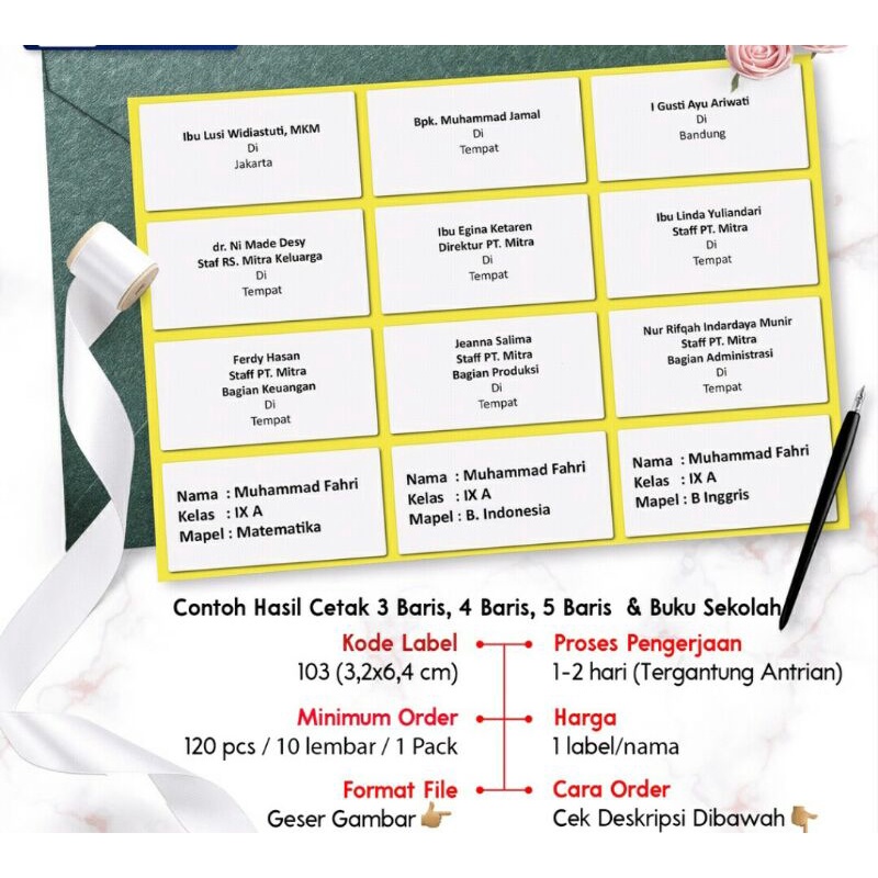 

Cetak Stiker Label Polos / Print Label Nama Undangan & Buku Pelajaran Sekolah