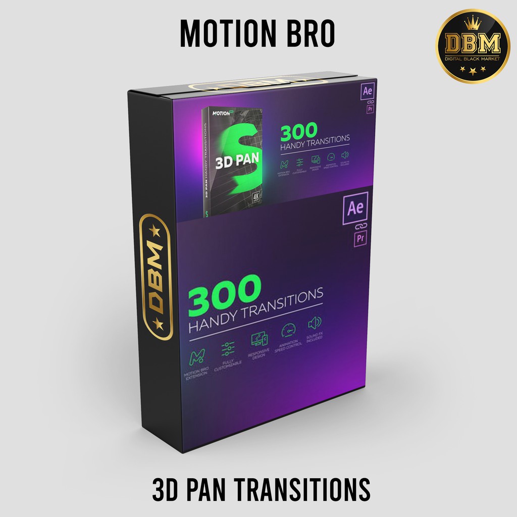 Motion Bro - 3D Pan Transitions - After Effect Extension