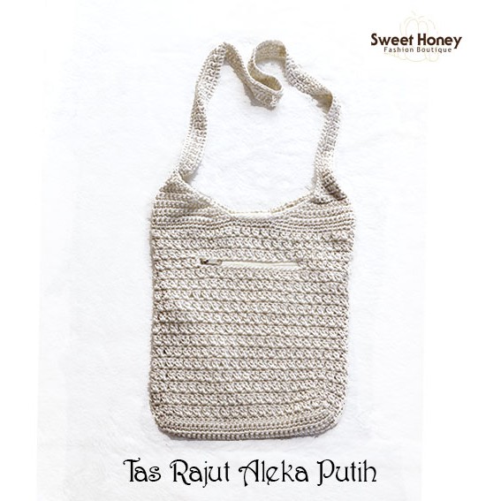 Sweet Honey ~ Tas Selempang Rajut Bali Aleka Size Besar L [Bisa COD Bayar di tempat]