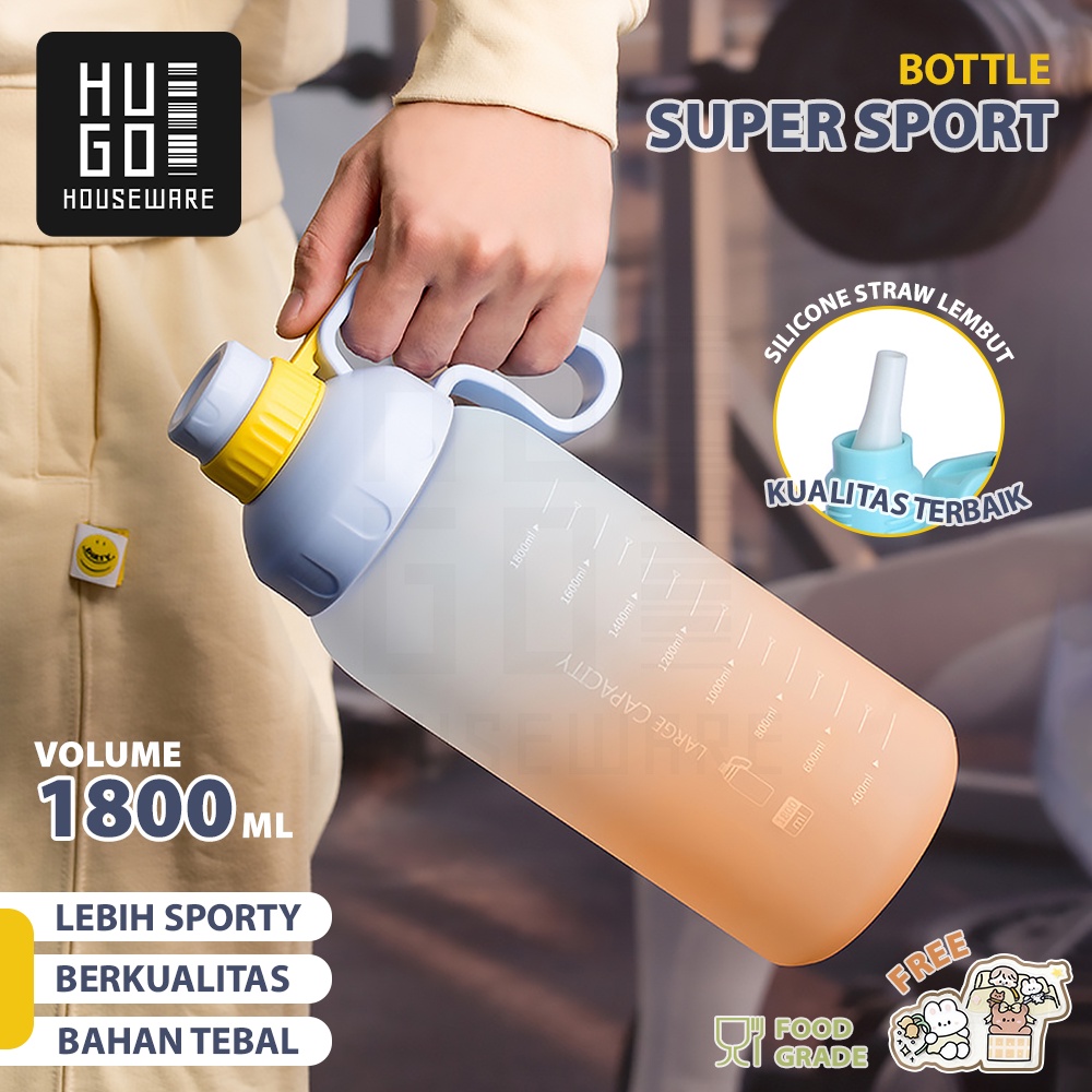 HUGO Botol Minum Anak Jumbo 1800 ml Botol Air Viral Premium Quality