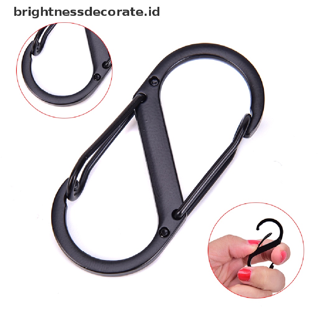 1 Pc Kait Carabiners Multifungsi Bentuk S Bahan Stainless Steel Untuk Outdoor