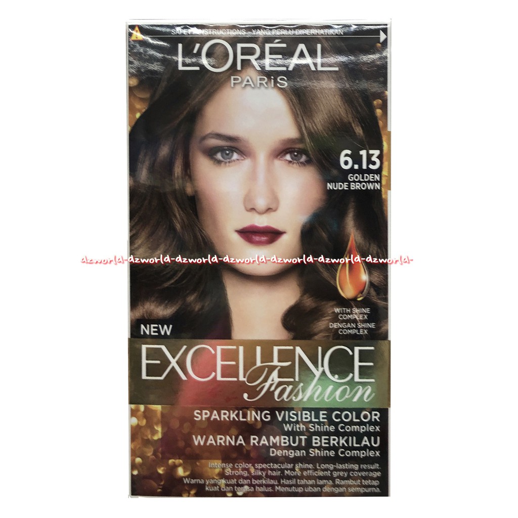 L'oreal New Excellence Fashion 6.13 Golden Nude Brown Pewarna Rambut Cat Rambut Loreal