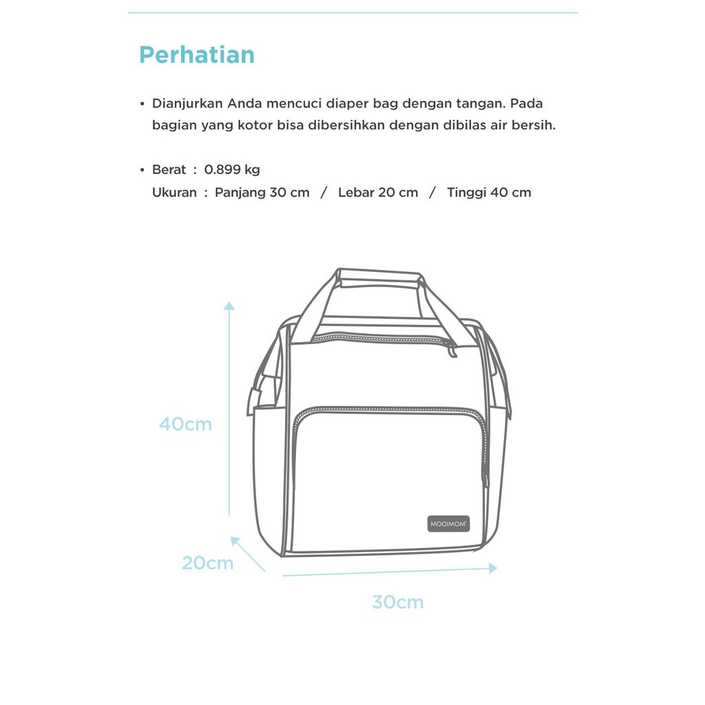 MOOIMOM FASHIONABLE DIAPER BAG / TAS TRAVEL BAYI / TAS BAYI