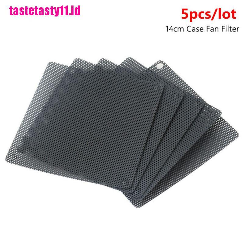 (TTID) 5pcs / Set Filter Mesh PVC Anti Debu Ukuran 14cm Untuk Kipas Pendingin Komputer PC