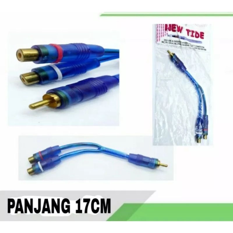 KABEL RCA CABANG 2RCA FEMALE TO 1RCA MALE