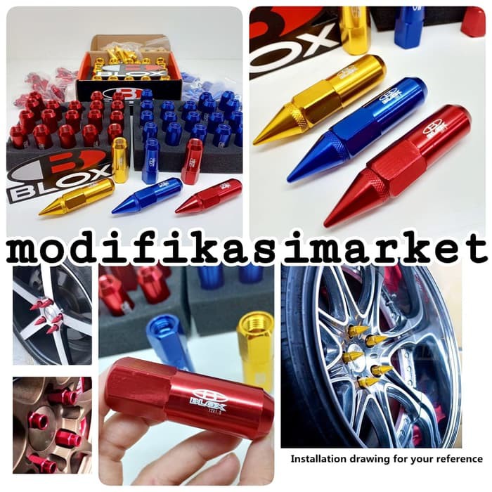 baut blox lugnut 1.5mm universal kualutas terbaik