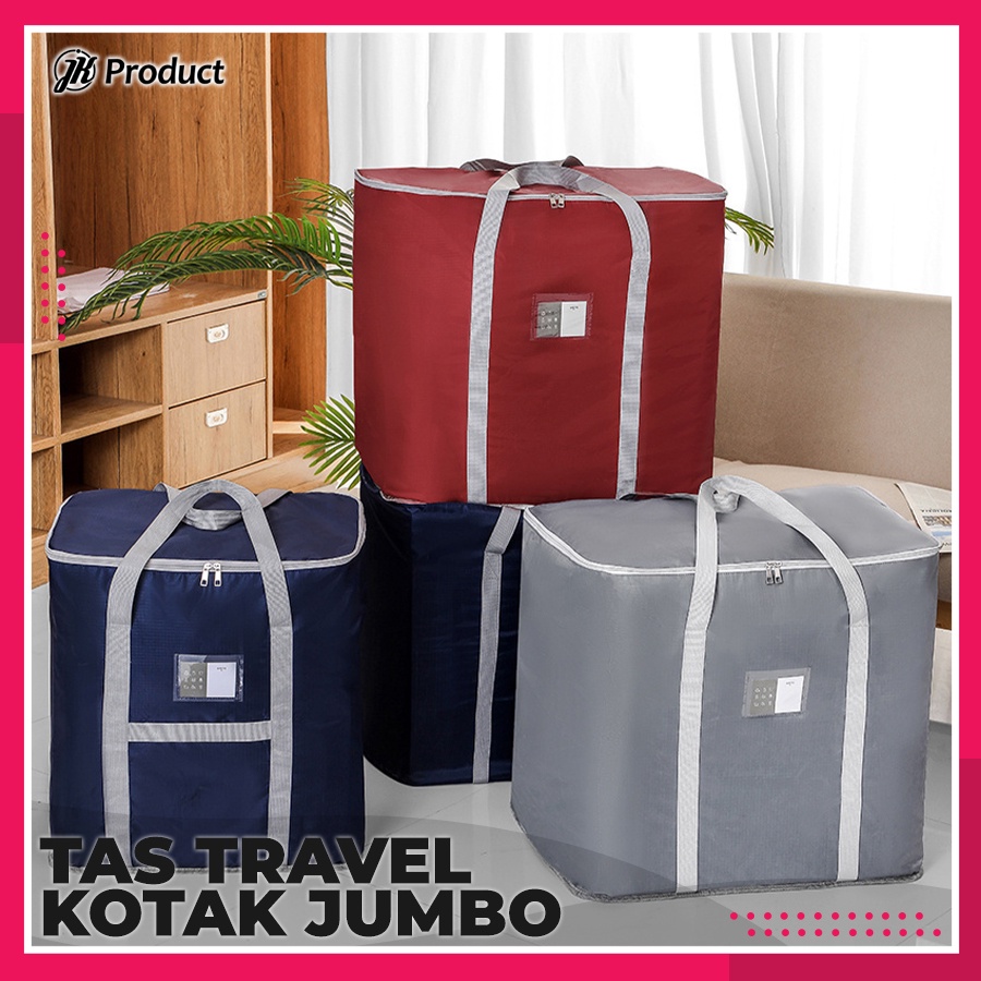 NEW TAS TRAVEL KOTAK BESAR JUMBO TENTENG TAS TEMPAT PENYIMPANAN BAJU PAKAIAN SELIMUT MUDIK