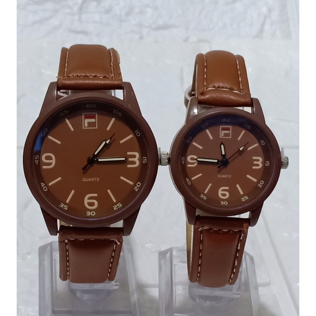 Jam Tangan Casual Couple/Pria/Wanita Kasual Polos Strap Kulit FL-14