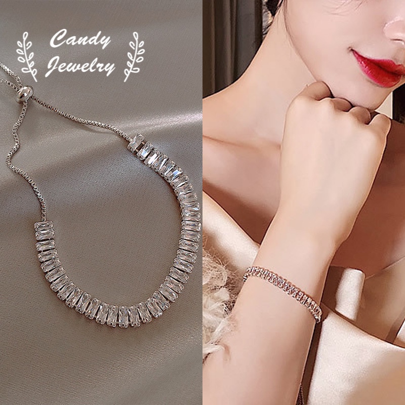 Gelang Zircon Adjustable Warna Permen Untuk Wanita