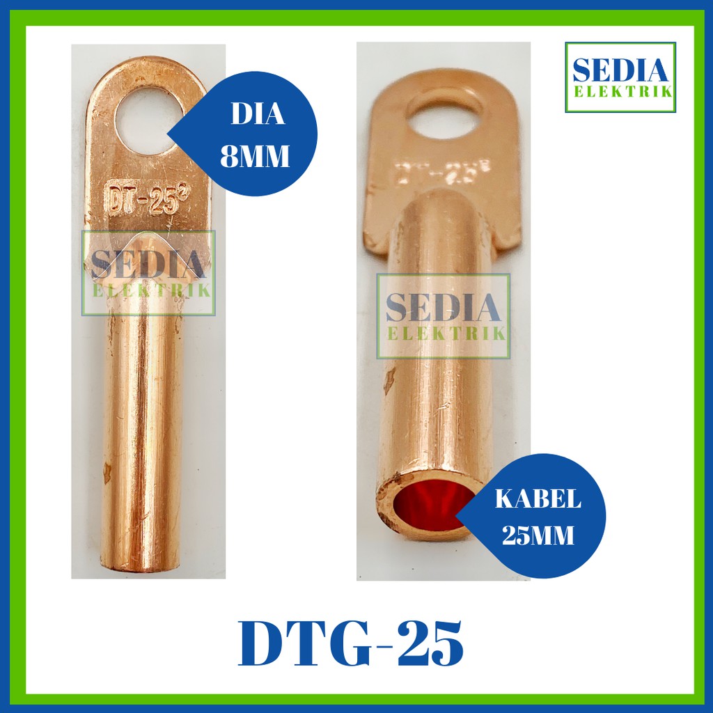 Skun Kabel Tembaga Panjang DTG-25 25mm