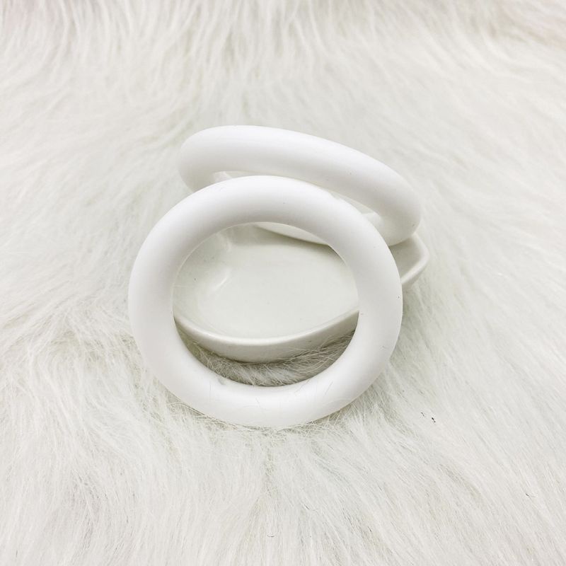 Mary 5Pcs / Pak Mainan Teether Bayi DIY Bentuk Cincin Bahan Silikon 65mm